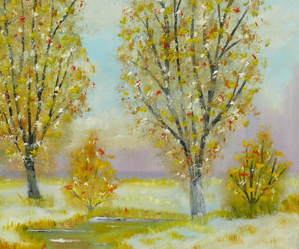 Tél a folyó partján